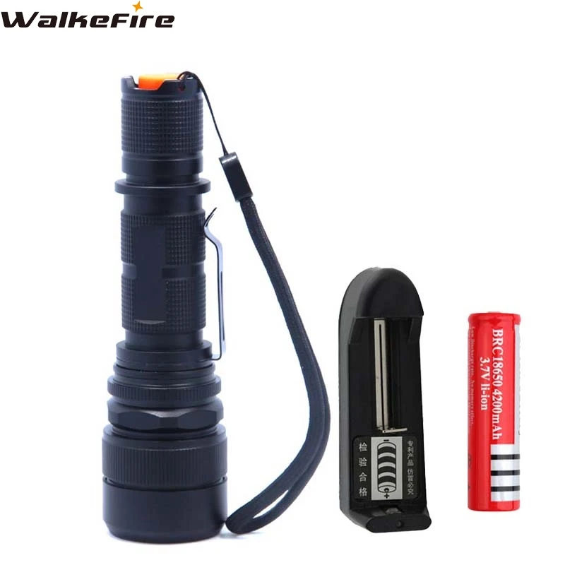 

5-Mode 5000 Lumens XM-L 2 LED Zoomable Adjustable Flashlight Torch Light Lamp with 1*18650 Rechargeable battery & Charger