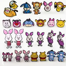 Поросенок, друзья, медведь тигр, медведь, плюк, модные Асимметричные маленькие серьги унисекс, серьги-каффы, кольцо, серьги аниме