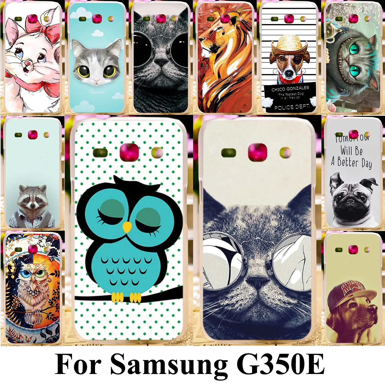 

TPU Silicone Plastic Phone Cover Case For Samsung Galaxy Star Advance G350E Galaxy Star 2 Plus SM-G350E Bag Cover Cat