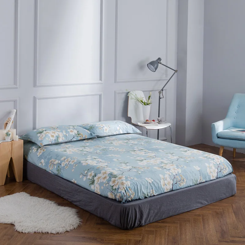 

100% cotton mattress bedspreads printed bedding bed sheets mattress double elastic protection Multicolor optional Free shipping