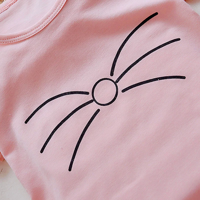 BibiCola/Летняя одежда для маленьких девочек; футболка с рисунком для маленьких девочек+ комбинезон; комплект со штанами; детский летний комплект одежды для девочек