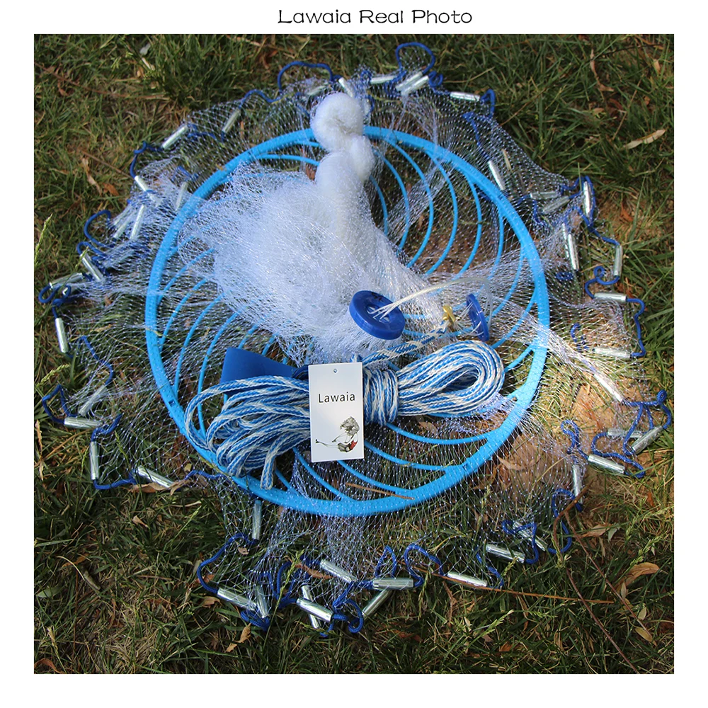 Lawaia deep hole cast net Hot Sale diameter 2.4 7.2m American Style old salt cast nets Small