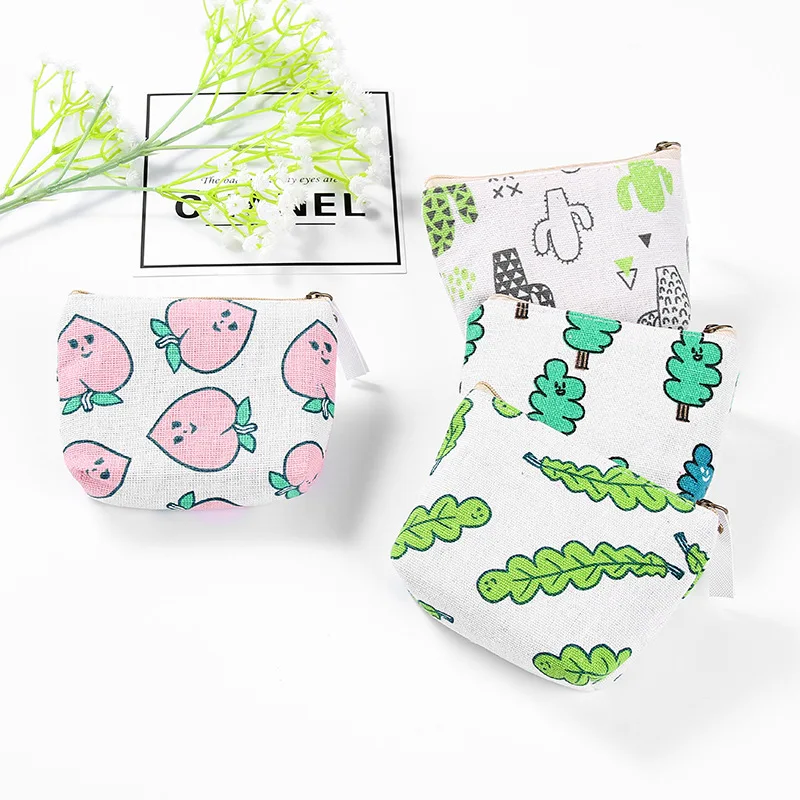 

Quality New Style Coin Purses Women Pencil Storage Pouch Purse Organizer Cute Cactus Printing Makeup Bag Gift Students Bags