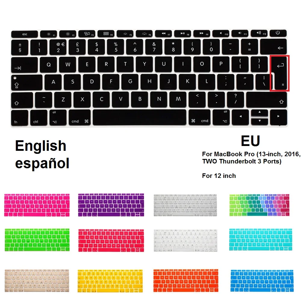 Silicone EU keyboard Case Cover Protector for MacBook 12 inch New Pro 13 | Компьютеры и офис