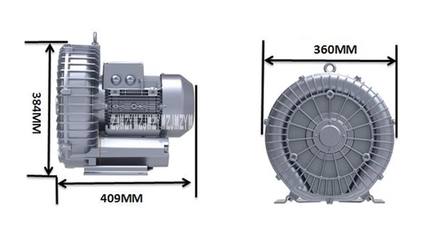 Высокая Давление воздуходувки 2RB710-7AH26 воздушный насос вихревой вентилятор промышленные вакуумные Восстанавливающий вентилятор 3KW/3.45KW 220