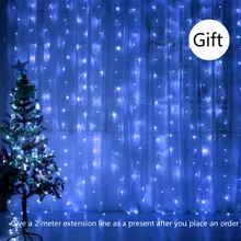 

jianli 3*2 Christmas Garlands LED String Christmas Net Lights Fairy Xmas Party Garden Wedding Decoration Curtain Lights