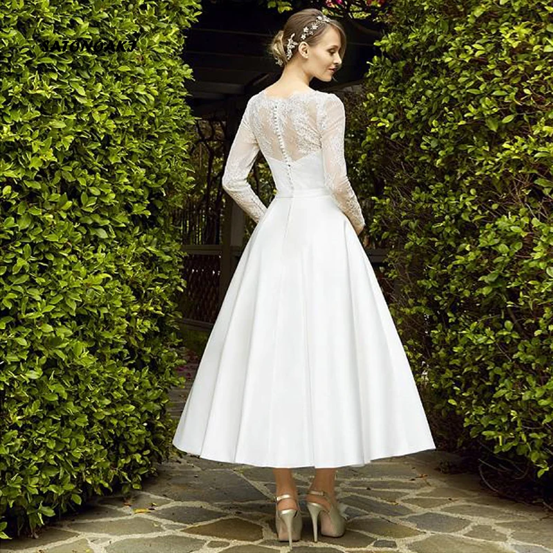 ankle length wedding dress