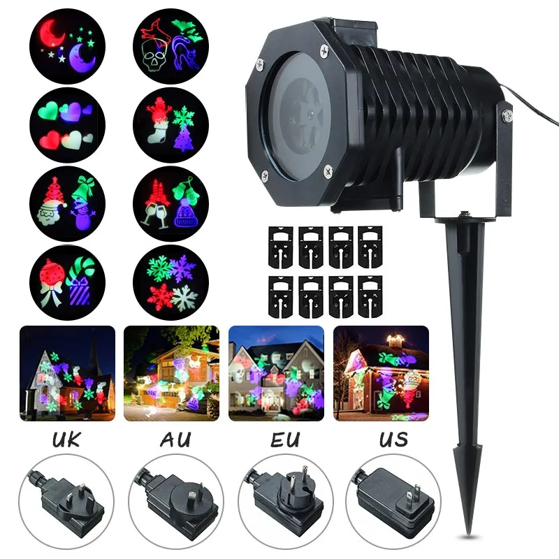 

Mising Snowflake 10 Pattern Laser Fairy Light Projection Waterproof Outdoor LED Stage Lamp For Home Garden Holiday