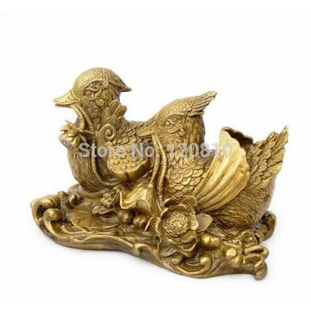 

B0602 404 Copper Mandarin duck ornaments wedding gift wedding marriage couple live help statue