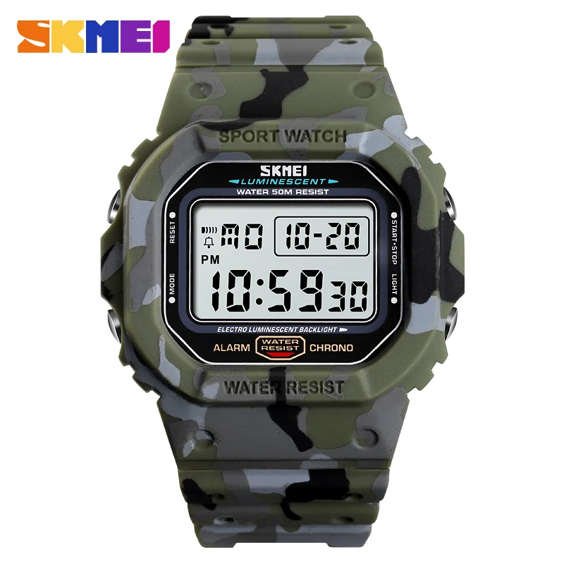 

SKMEI Men Casual Sport Digital Watches Camo Waterproof Electronic Wristwatches Denim Style Fashion Lover Watch Relogio Masculino