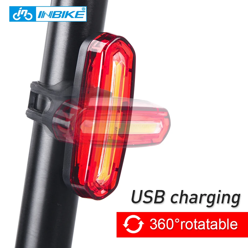 INBIKE New Bike Light Bicycle Tail Light USB Rechargeable Waterproof Cycling Taillights LED COB Warning Lights NX605