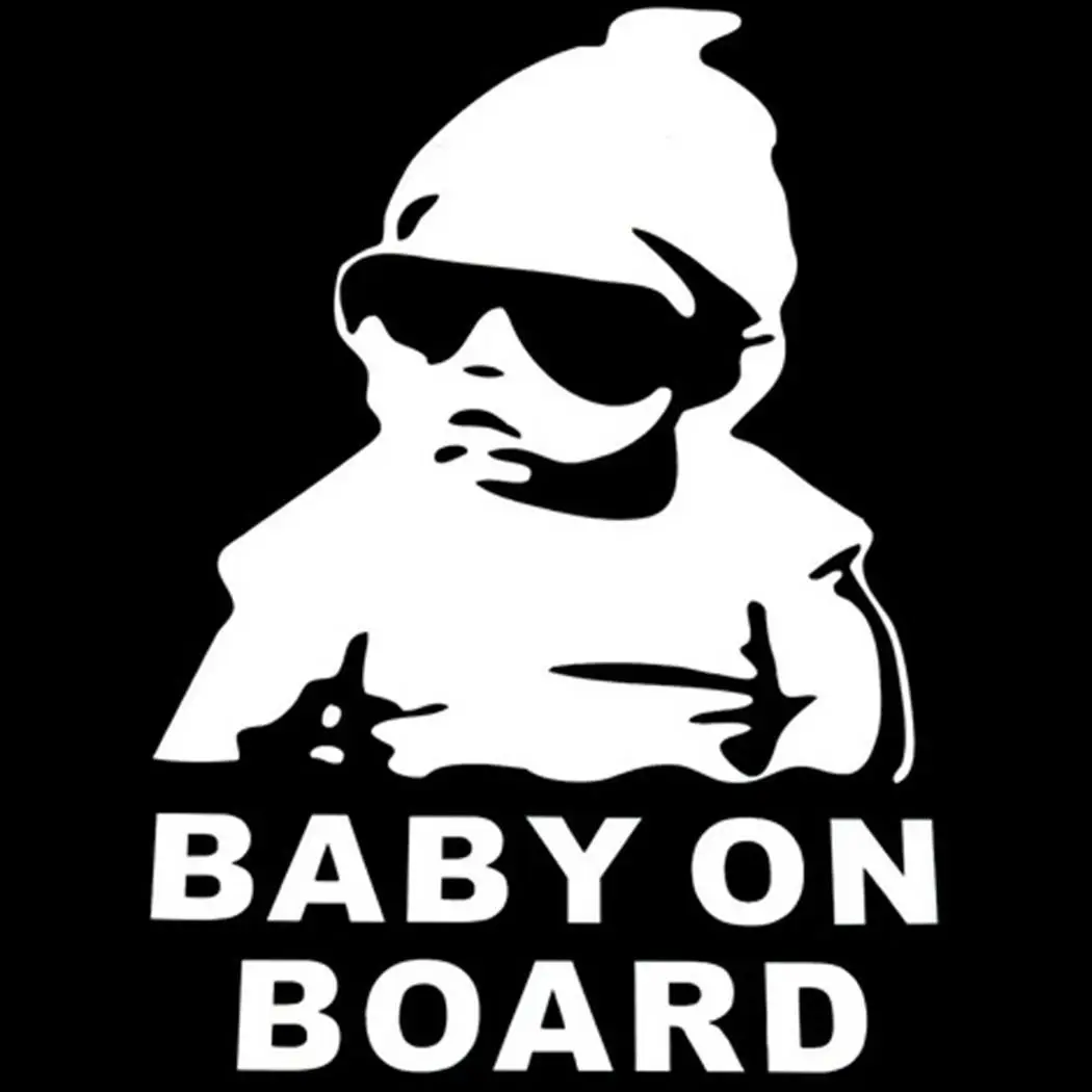 

14CM*9CM Custom Baby Carlos Hangover Cute On Board USA FUNNY Car Syling Motorcycle Decorating Stickers Black White