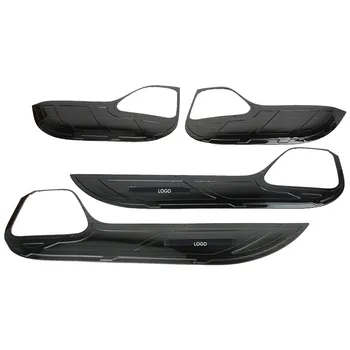 

Interior Door Anti-Kick Pad Mat For Mitsubishi Outlander 2013 2014 15 16 17 18 Black /Silver Drawing Stainless Steel 4PCS AA280