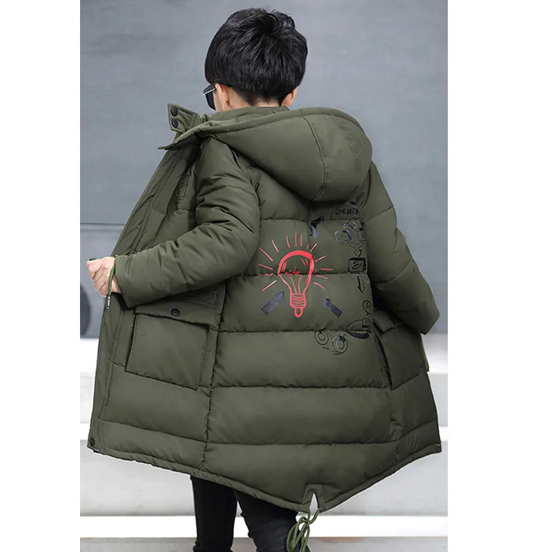 Boys Coat Winter New Down Jackets for Boy Kids Clothing Warm Autumn Thicker Cotton Children Outdoor Hooded Windproof Parkas