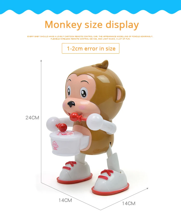 Мигающий барабан Танцующая обезьяна счастливый барабанщик игрушки для детей электрический ударный барабан обезьяна поющие игрушки Детская игрушка для телефона