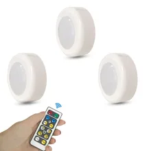 3 цвета светодиодный светильник для шкафов, беспроводной сенсорный датчик с регулируемой яркостью, дистанционное управление, ночные лампы для гардероба, прихожей, кухонных настенных ламп