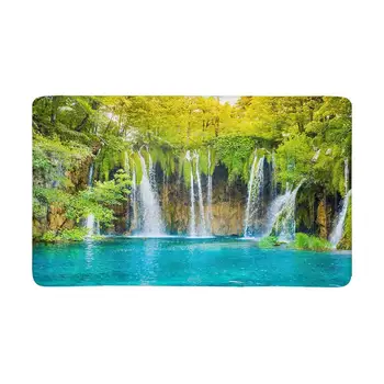 

Beautiful Waterfall Landscape Indoor Doormat Latex Backing Non Slip Door Mat Entrance Rug