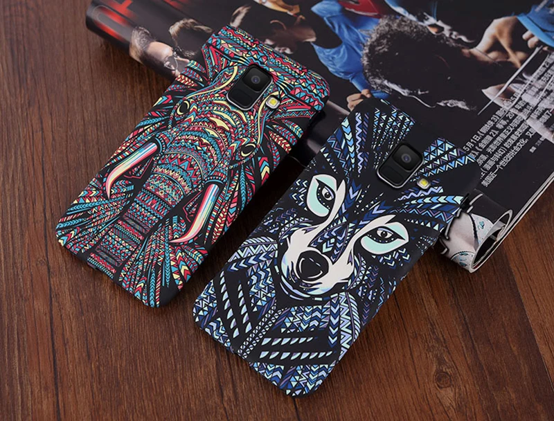 YonLinTan Coque, чехол, чехол для samsung Galaxy A6 Plus A 6, мобильный телефон, ночной слон, тигр, животное, твердый пластик