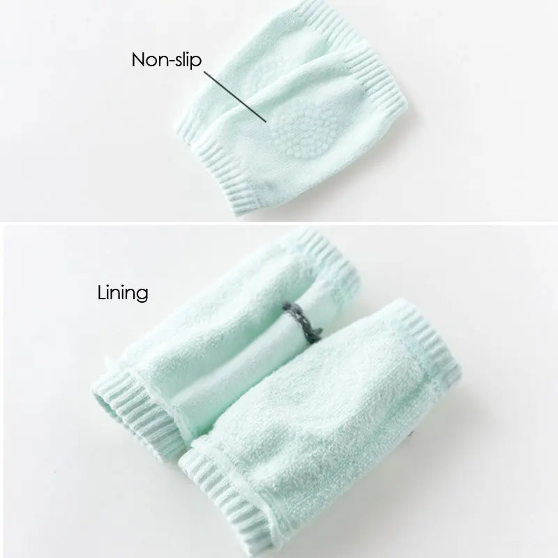1Pair Soft Anti-slip Safety Crawling Elbow Cushion Knee Pad Semi-combed cotton terry dispensing Baby Infant Born Toddler Kids