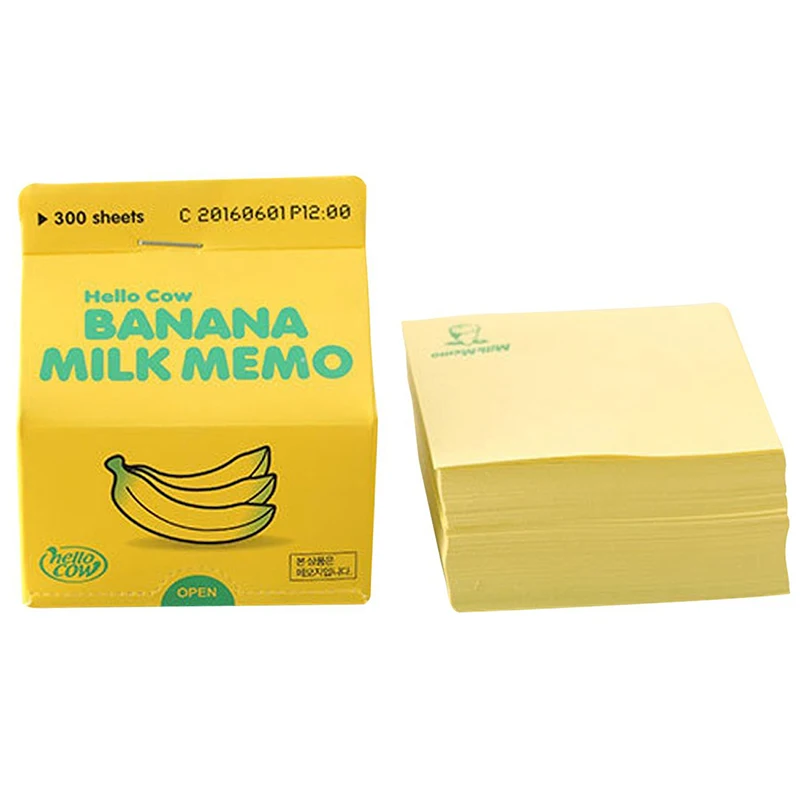 2 шт. молока коробка Творческий Sticky Notes милые заметки Прекрасный Закладка Мемо заметки 200 листов (банан)