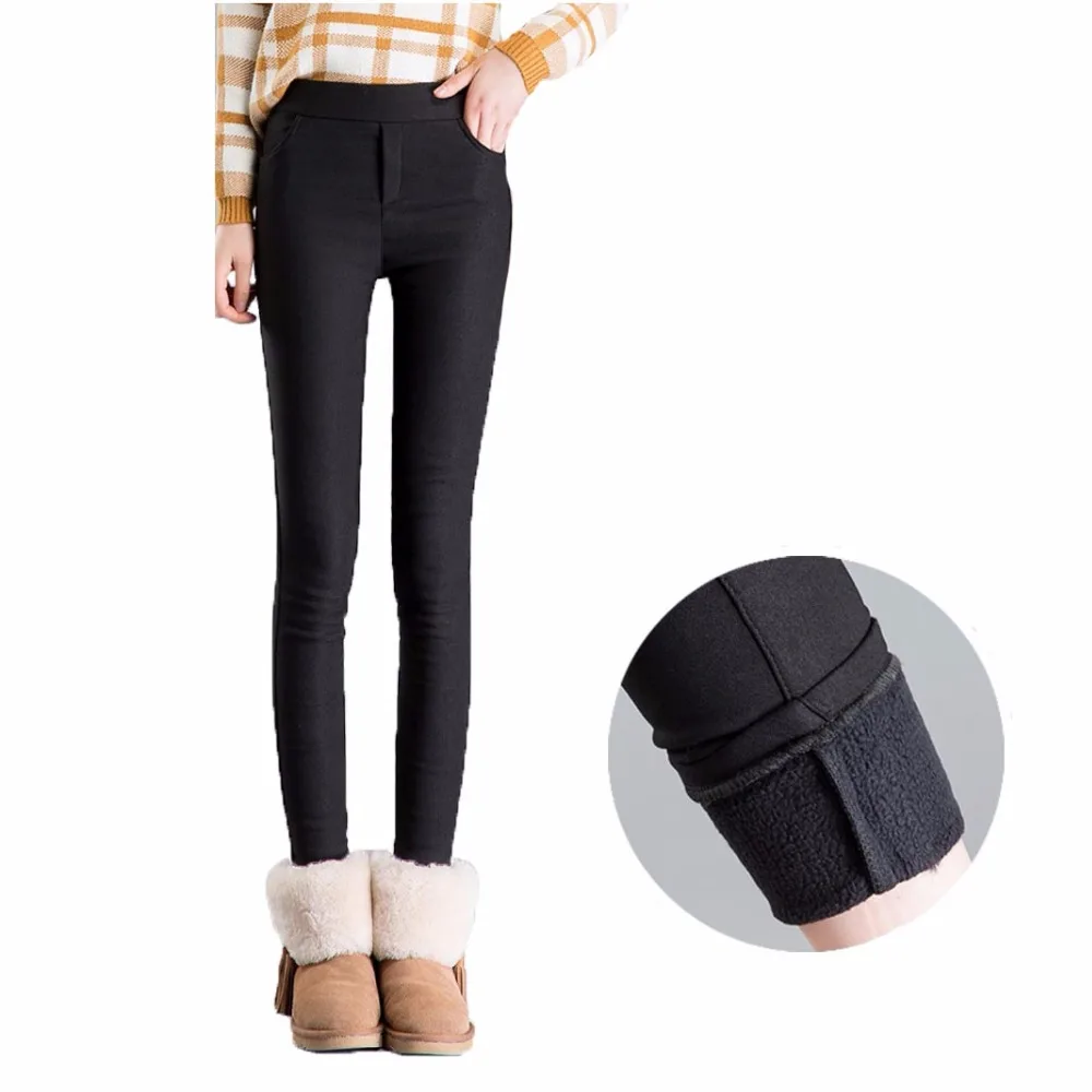 New Winter Pants Women Winter Trousers Full Length Warm Pencil Pants ...