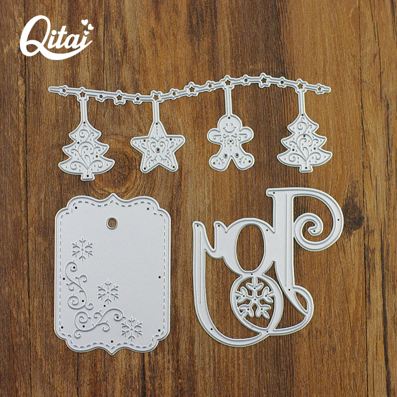 QITAI 1 шт./упак. Природный хлеб и радость ярлыки рождественские металлические