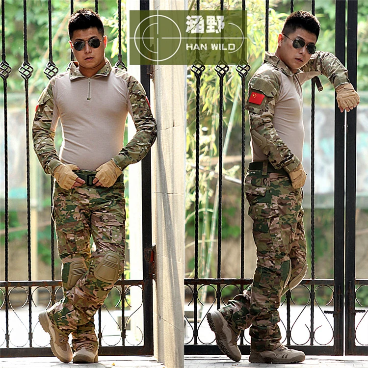 Тактическая камуфляжная Военная Униформа костюм для мужчин армии США одежда военная боевая рубашка+ брюки карго наколенники
