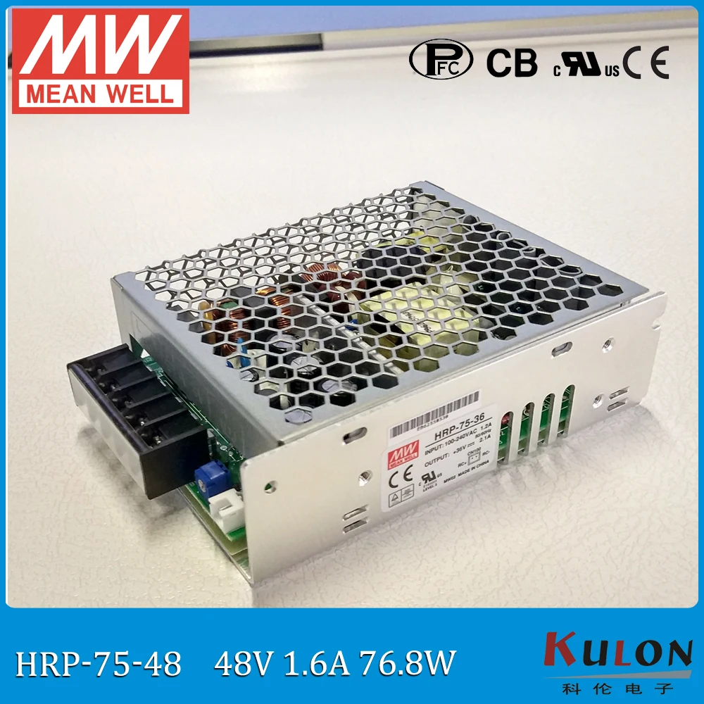 Бренд MEAN WELL представляет HRP-100-48 питания с одним выходом, 100 W 2.2A 48 V Средняя мощность питания 48 V с PFC Функция