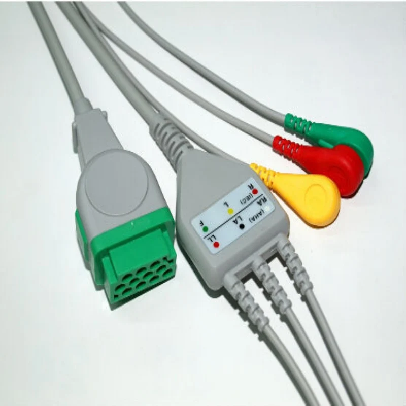 Бесплатная доставка один кусок 3 свинца ECG/EKG кабель с Leadwire для GE Marquette Dash Pro4000 DASH PRO