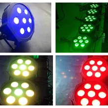10 шт./лот, Slim LED PAR свет 7x9 Вт RGB 3in1 Тройной плоский параболический алюминиевый рефлектор свет DMX мини для ди-джеев, сценическое освещение ночного клуба, бара rgbw светодиодный par64