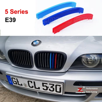 

3D M color Front Grille Trim Motorsport Strips grill Cover Stickers For 1995-2003 BMW 5 series E39 520i 525i 528i 530i 535i