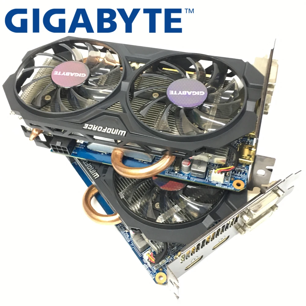 Видеокарта GIGABYTE 4 Picess, оригинальная Видеокарта GTX 750Ti, 2 Гб, 128 бит, GDDR5, видеокарты для nVIDIA Geforce GTX750Ti, Hdmi, используемые карты VGA