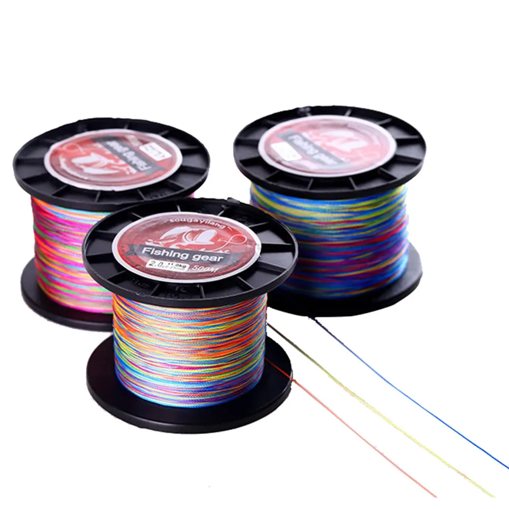 

500m Color mulifilament PE Braided fishing line 4 strands braided wires JULY19