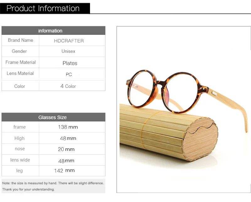 HDCRAFTER круглые деревянные очки в бамбуковой оправе мужские ретро оптические очки оправа для очков женские мужские s Аксессуары