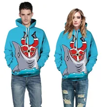 Echoine 3D Shark Santa Claus Print Men Women Baseball Hoodies 2017 Christmas Long Sleeve Plus Size Sportswear Excercise Sweaters