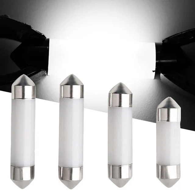 

1PCS Super Bright Festoon 31mm 36mm 39mm 41mm C5W Pure White COB Double Tip Car Auto Interior Lights Reading Light Bulb DC 12V