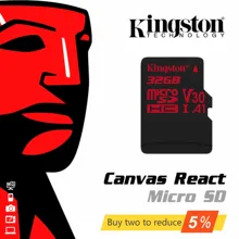 kingston Цифровой 32GB 64GB microSDHC UHS-I класс скорости 3 U3 90R/80W флэш-карта памяти(SDCR/32 GB/64 GB/128 GB