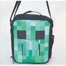 2017 Hight quality cartoon minecraft messenger lunch bag for teenagers anime cross body handbag minecraft lunch box