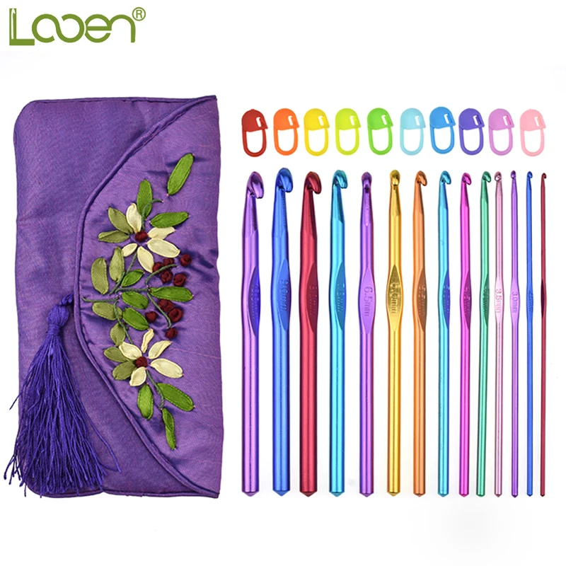 Looen New Simple Crochet Hook Set With Case 14 Mix Sizes 2.0mm 10mm