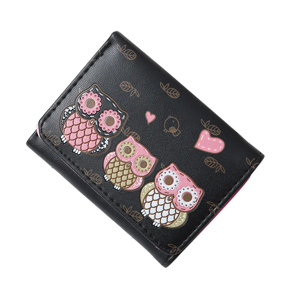 

Women Simple Retro Owl Printing Short Wallet Coin Purse Card Holders Handbag For Girls Purse Ladies Bags bolsa feminina#75