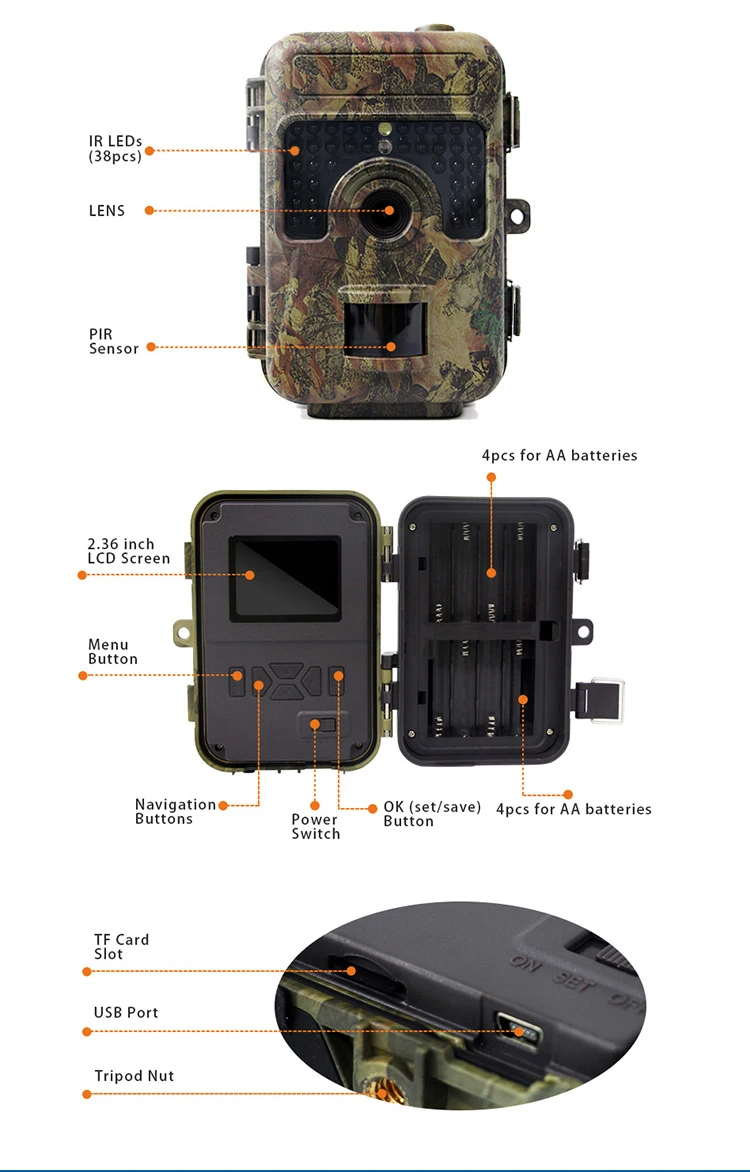 HH-662 16MP 1080P охотничья камера 0,6 S цифровая инфракрасная камера ночного видения Дикая камера для фото ловушек игровая камера Chasse