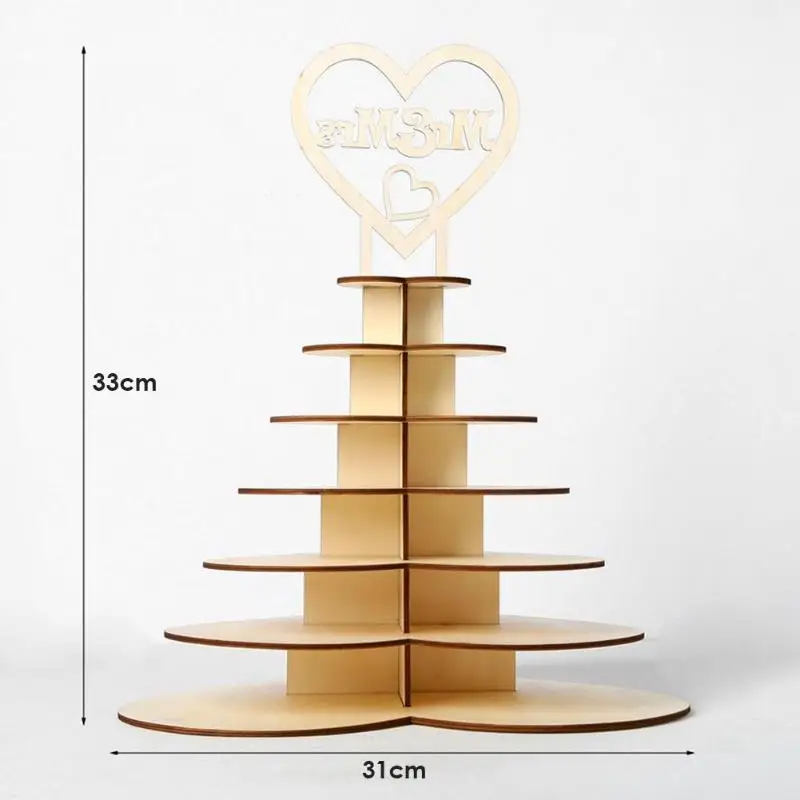 7 слоев торт стенд помадка дисплей полка Свадьба День рождения дома декорирование фанера деревянная свадебные принадлежности