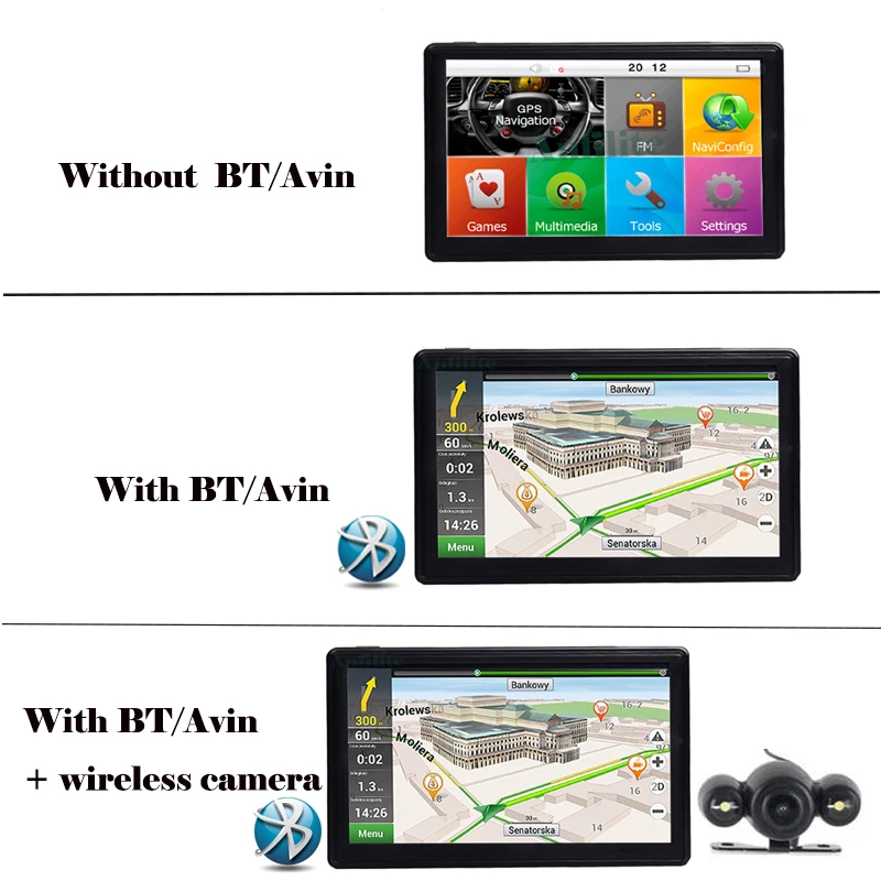 Anfilite 7 дюймовый HD Автомобильный Wince 6 0 GPS навигатор Bluetooth AVIN 128M 4 ГБ для грузовика с