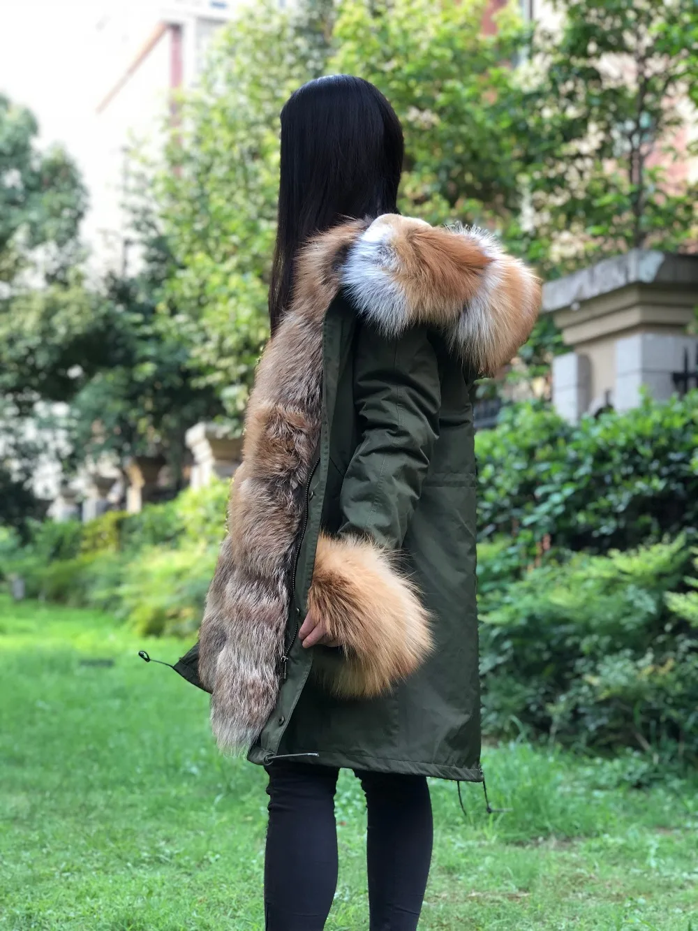 Fandy lokar чистый запас натурального меха пальто для женщин красная лисица шуба подкладка пальто из натурального кроличьего меха меховые парки для женщин зимние куртки