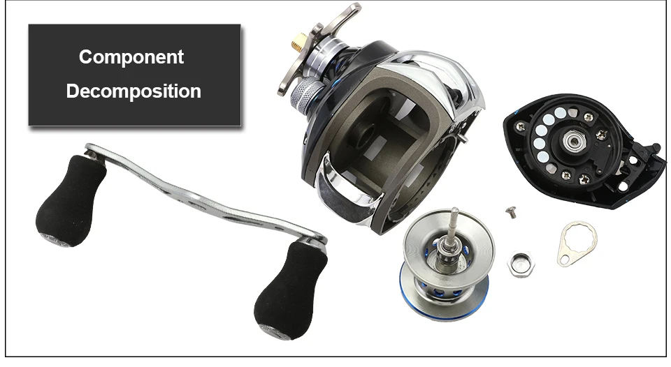GLUREE Plastic Baitcasting Fishing Reel 13+1BB 6.31 220g Metal Line Cup Blue LeftRight Hand Lure Fishing FreshSalt Water Reel (19)