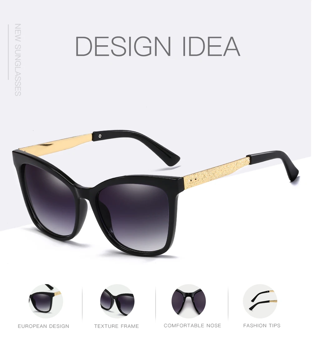 Женские солнцезащитные очки MX, Ретро стиль, толстая оправа, кошачий глаз, солнцезащитные очки для женщин, Ретро стиль, градиентные солнцезащитные очки S1904X