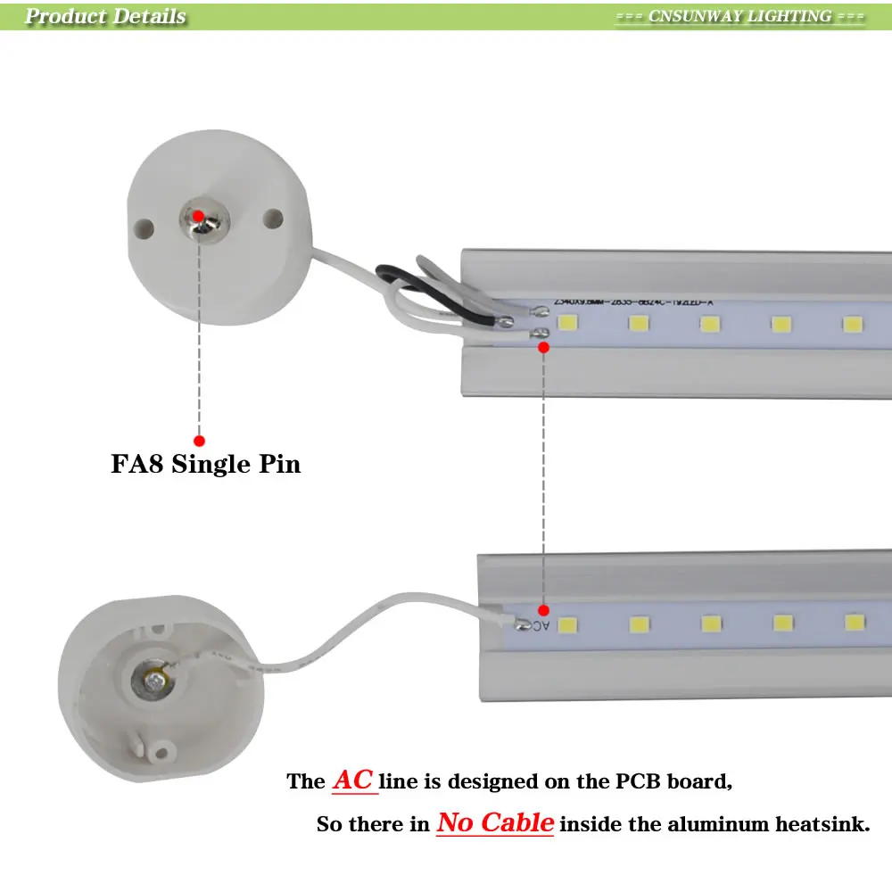 8ft светодиодный трубки огни t8 fa8 одного пальца 8 футов светодиодный light tube 45 w 4800lm 2370 мм 2,4 м светодиодный люминесцентные лампы AC85-265V 25 шт