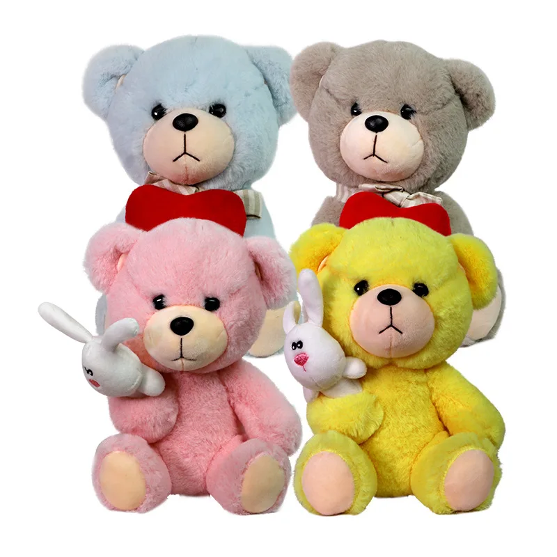 

New Arrived Bear Plush Toy 9" Cute Soft Stuffed Bear Doll Christmas Gift Girls Gift Pink Yellow Blue Bear Doll High Quality