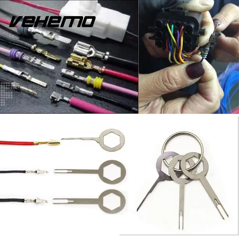 

Vehemo 2017 Hot 3pcs Terminal Removal Tool Key Pin Wire Crimp Connector Extractor