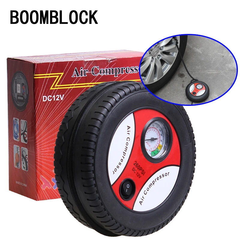 BOOMBLOCK Car Tire High Pressure Air Pump Cigarette Lighter For Peugeot
